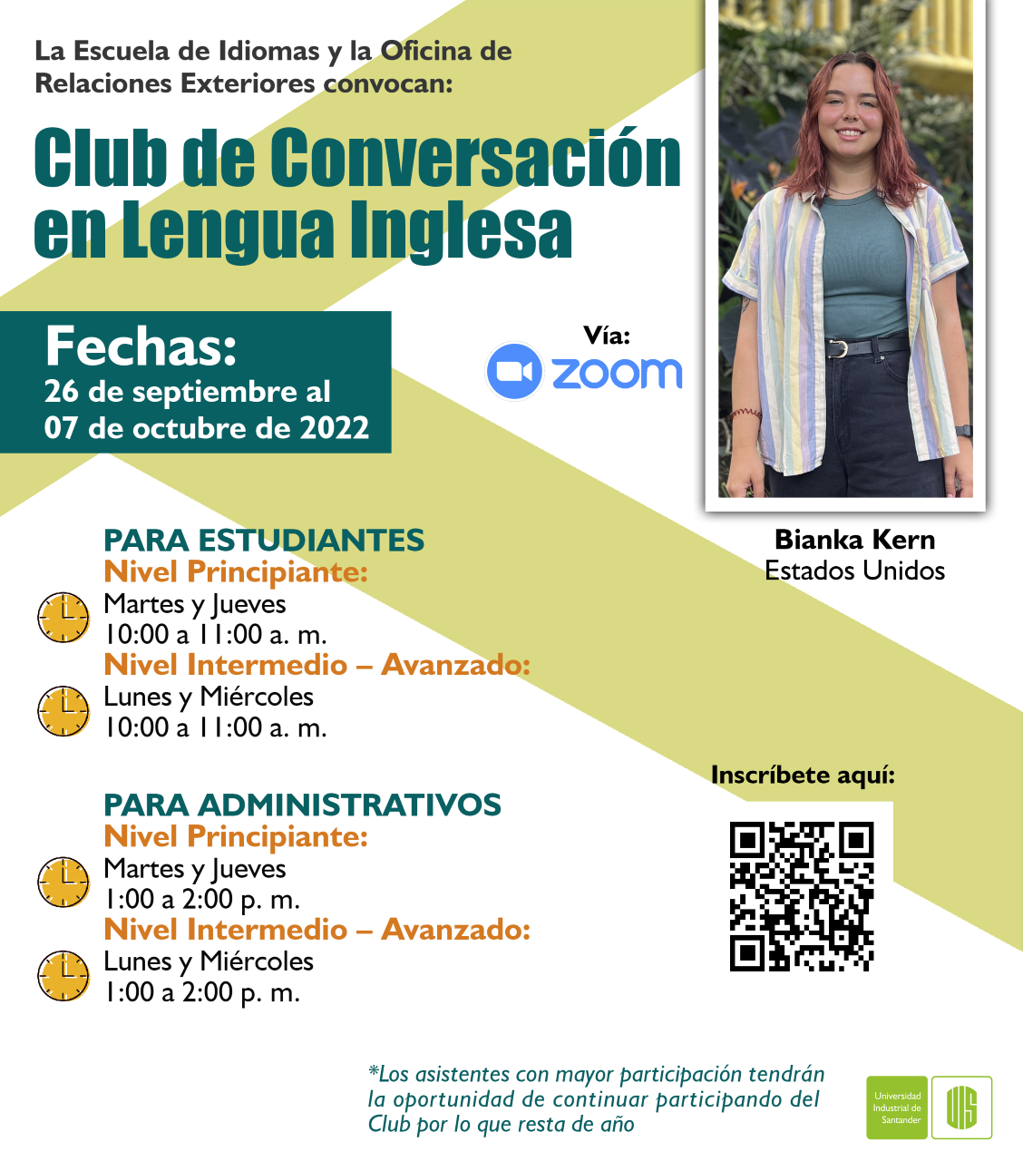 Club de Conversación en Lengua inglesa – Universidad Industrial de Santander