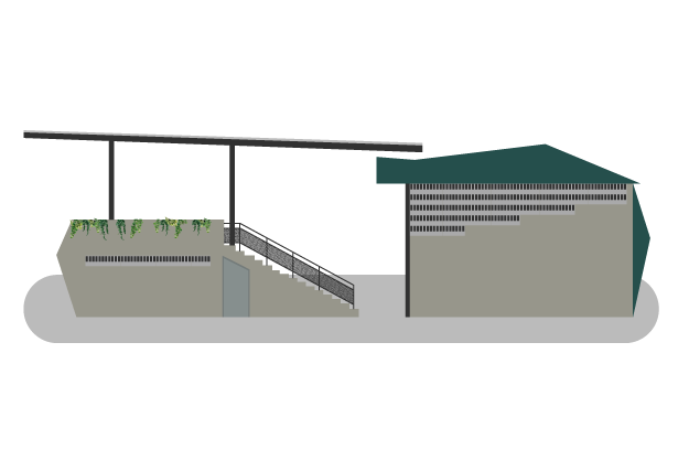 Ilustración de la edificación de las canchas de squash