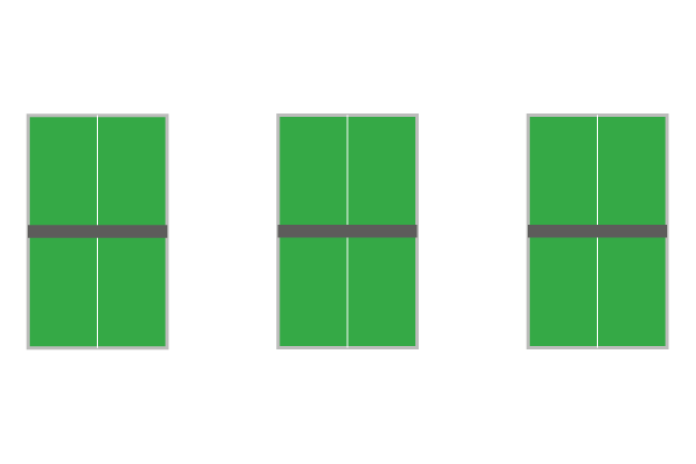 Ilustración de las mesas de ping pong