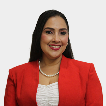 Photo of Jazmín Rocío García Merchán taken in the foreground and white background.