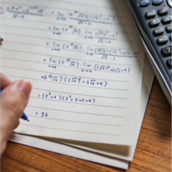 The School of Mathematics UIS presents to the educational community and the general public the research lines of its research group Algebra and Combinatorics (ALCOM). Photo taken from the stock images showing a sheet with mathematical exercises.