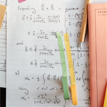 The School of Mathematics UIS presents to the educational community and the general public the research lines of its Difference Equations and Fuzzy Analysis Group (EDAD). Photo taken from the stock images showing several sheets with mathematical exercises.