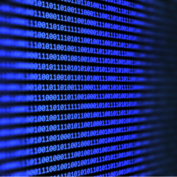 The School of Systems and Computer Engineering, UIS, presents to the educational community and the general public the research lines of its research group Advanced and Large Scale Computing (CAGE). Photo taken from stock images showing a black screen and the binary code in blue.